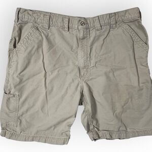 Men's Carhartt 6 pocket Utility Carpenter Shorts 44 W B147 Beige Tan Cotton Work
